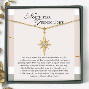 Collier étoile du Nord Cadeau pour elle • Bijoux inspirants sentimentaux • Cadeau pour fille • Argent sterling or