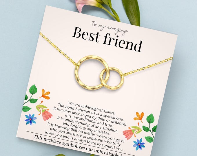 Unbiological Sister Gift • Best Friend Necklace • Big Little Sorority • Soul Sister • Bridesmaid Gift • 14kt Gold Filled •  Sterling Silver