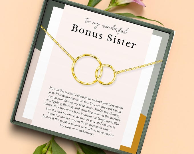Bonus Sister Gift for Sister in Law - Stepsister future sister in law - Groom Sister gift - Sister of The Groom Necklace with Card