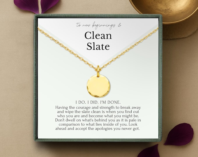 Divorce gift for her • I do I did I'm done necklace • New beginnings gift for women • Clean slate charm necklace •  Fresh start Gift