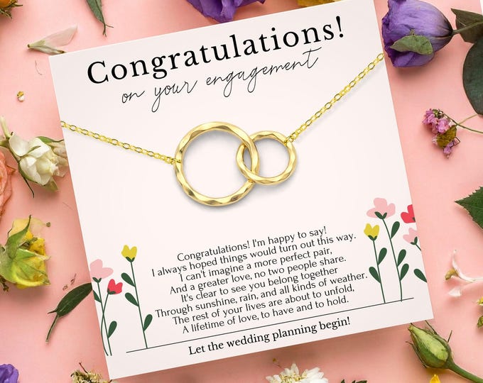 Engagement Gift for Her, Sterling Silver Necklace – Bride to Be Gift with Gift Box, Congratulations Jewelry Present, Gift from Best Friend