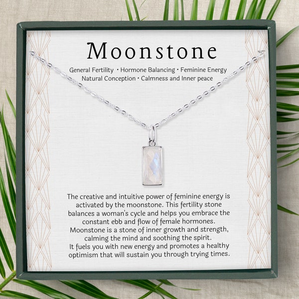 Fertility Gift Necklace | Strength Jewelry Necklaces | IVF Jewelry Gifts | Rainbow Moonstone Necklace Jewelry | Infertility Gift