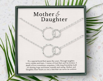 Mother Daughter Necklace • Mothers day Necklace • Mother Daughter Gift • Mother Daughter • Mother Daughter Jewelry • 2 Circles Necklace