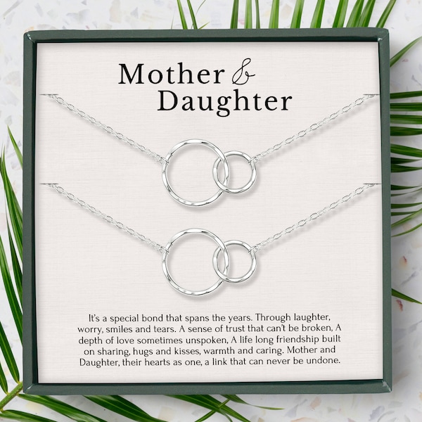 Mutter Tochter Halskette • Muttertag Halskette • Mutter Tochter Geschenk • Mutter Tochter • Mutter Tochter Schmuck • 2 Kreise Halskette