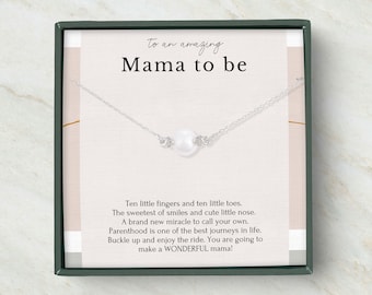 First Time Mom Gift, New Mom Gift Jewelry, Gift for New Mom Necklace, New mommy Gift for first Mother's day, Pregnancy dainty pearl necklace