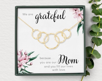 Mom gift from kids | Mothers day gifts for mom necklace | Birthday gift for mom | Mother necklace from daughter and son | Jewelry for mom