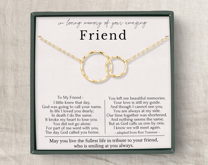 Loss of friend necklace gift, Best friend Remembrance necklace, Broken Chain poem  or Sterling Silver