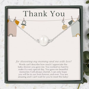 Sterling Silver Necklace for Her - Gift for Hostess, Thank You Gift for Baby Shower Hostess, Unique Hostess Gift Ideas