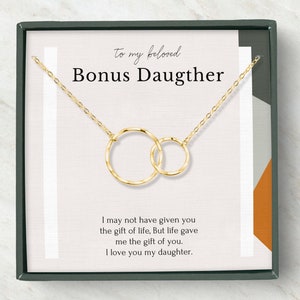 Bonus daughter necklace gift • Adopted daughter gift jewelry • Unbiological daughter necklace sterling silver
