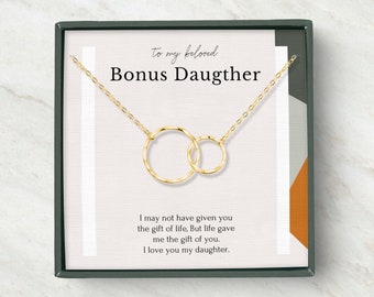 Bonus daughter necklace gift • Adopted daughter gift jewelry • Unbiological daughter necklace sterling silver