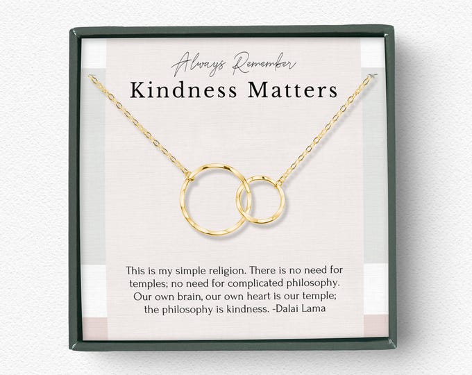 Kindness Necklace Gift | Kindness Matters Jewelry | Necklaces with Message Card | Be Kind Always Gifts with Message Card | Gifts for women