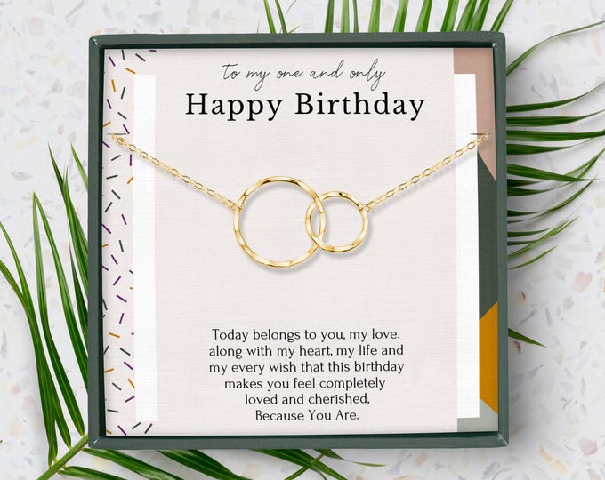 Birthday gift for wife, Bday present from boyfriend, Woman partner dainty necklace, Jewelry bday gift for girlfriend, Fiance birthday gift