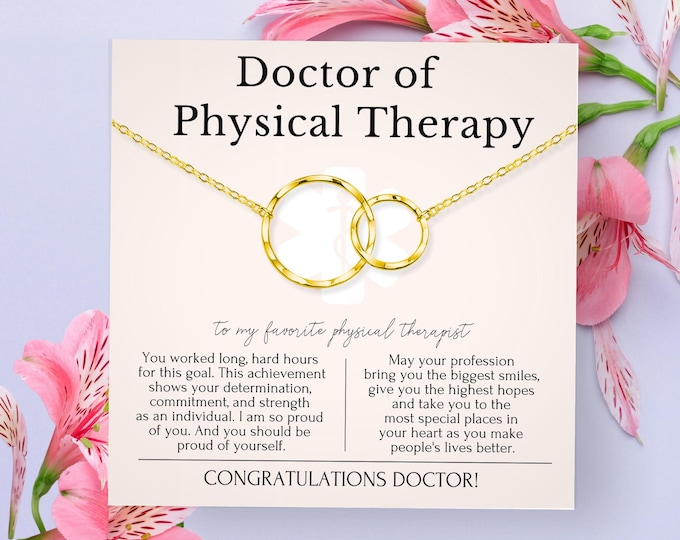 Doctor of Physical Therapy Graduation Necklace Gift | Graduation Gifts Ideas for Her | DPT Assistant Necklaces Gifts with Message Card