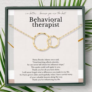 Behavioral Therapist Appreciation Gifts | Thank You Necklace Gift with Message Card | Behavioral Therapy Farewell Present | Retirement Gift