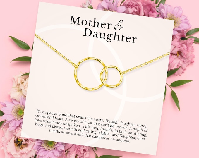 Mother Daughter Necklace • Mothers day Necklace • Mother Daughter Gift • Mother Daughter • Mother Daughter Jewelry • 2 Circles Necklace