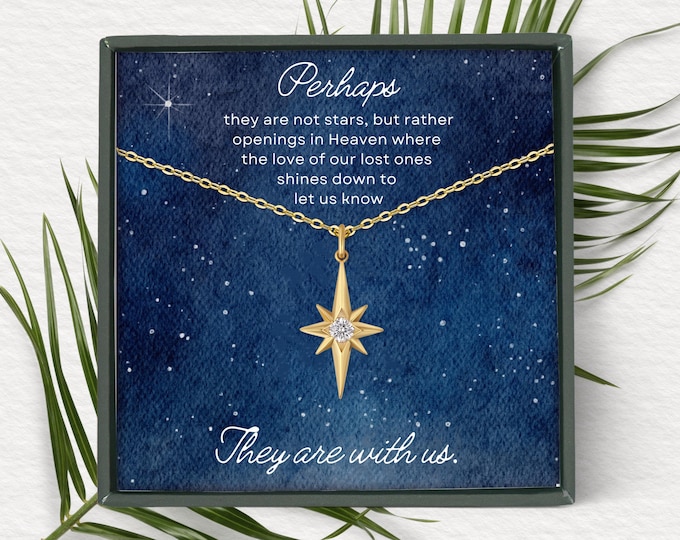 Gifts for loss of loved one | Memorial jewelry for women | North star necklace | Bereavement gift | Necklace for ashes of loved one