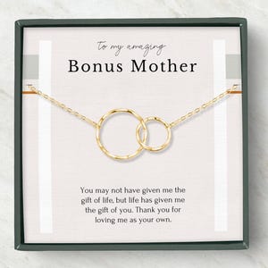 Regalo para madrastra el día de la boda, regalo de collar de madre extra de la novia, regalo de madrastra de la novia, caja de regalo de collar de segunda mamá