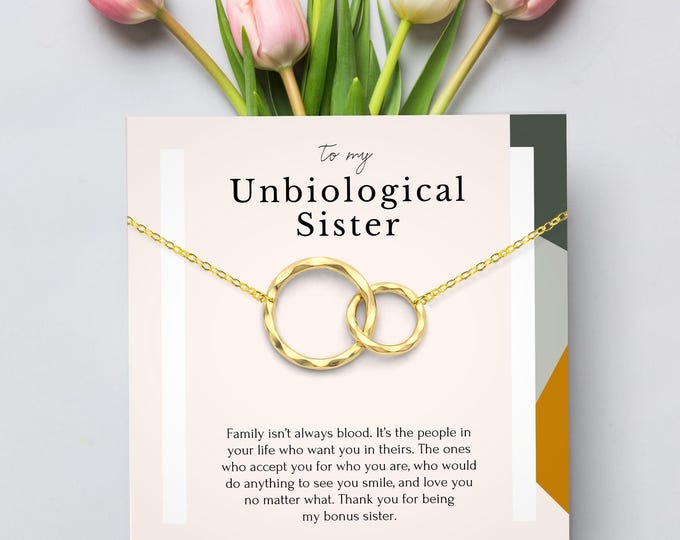 Sister in Law Gift, Best Friend Necklace, Bonus Sister, Soul Sisters, Unbiological Sister, Bridesmaids Present, Sterling Silver jewelry
