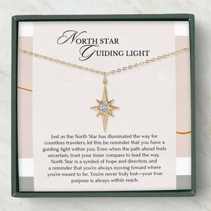 Collier étoile du Nord Cadeau pour elle • Bijoux inspirants sentimentaux • Cadeau pour fille • Argent sterling or