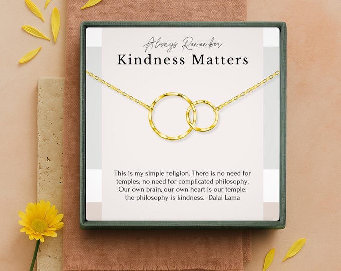 Kindness Necklace Gift | Kindness Matters Jewelry | Necklaces with Message Card | Be Kind Always Gifts with Message Card | Gifts for women