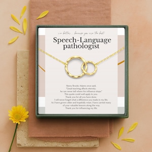 Speech Language Pathologist Gift Necklace for Women | Therapist Appreciation | SLP Thank You Gifts | Thinking of You Jewelry for Her