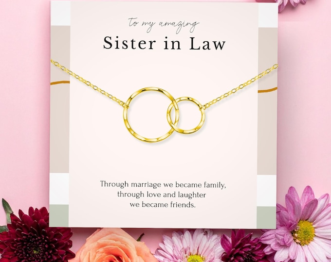 Sister in law wedding gift necklace, Sister of the groom wedding gift, wedding gift from bride, Christmas quote message gift
