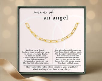 Miscarriage Gift Necklace, stillborn necklace, Pregnancy Loss, Bereavement Gift, Mama of an angel necklace,  chain