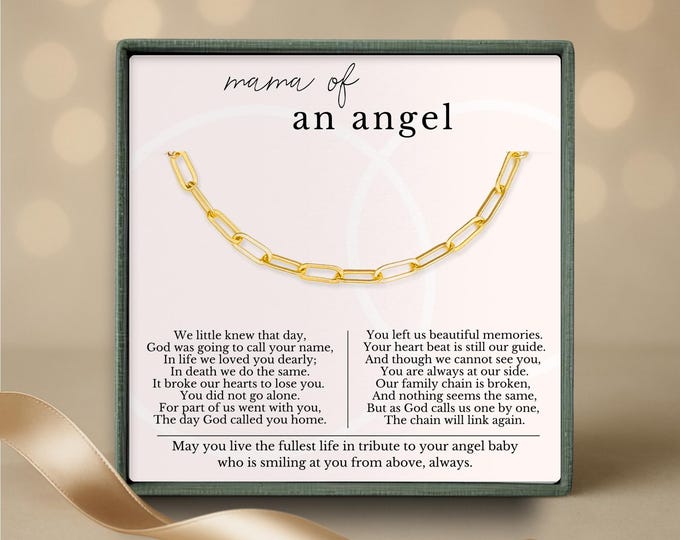 Miscarriage Gift Necklace, stillborn necklace, Pregnancy Loss, Bereavement Gift, Mama of an angel necklace,  chain