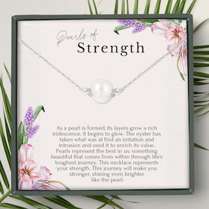 Strength necklace, Strength Jewelry, Strength Gift, Warrior necklace, Tough times gift, Pearl of Strength necklace
