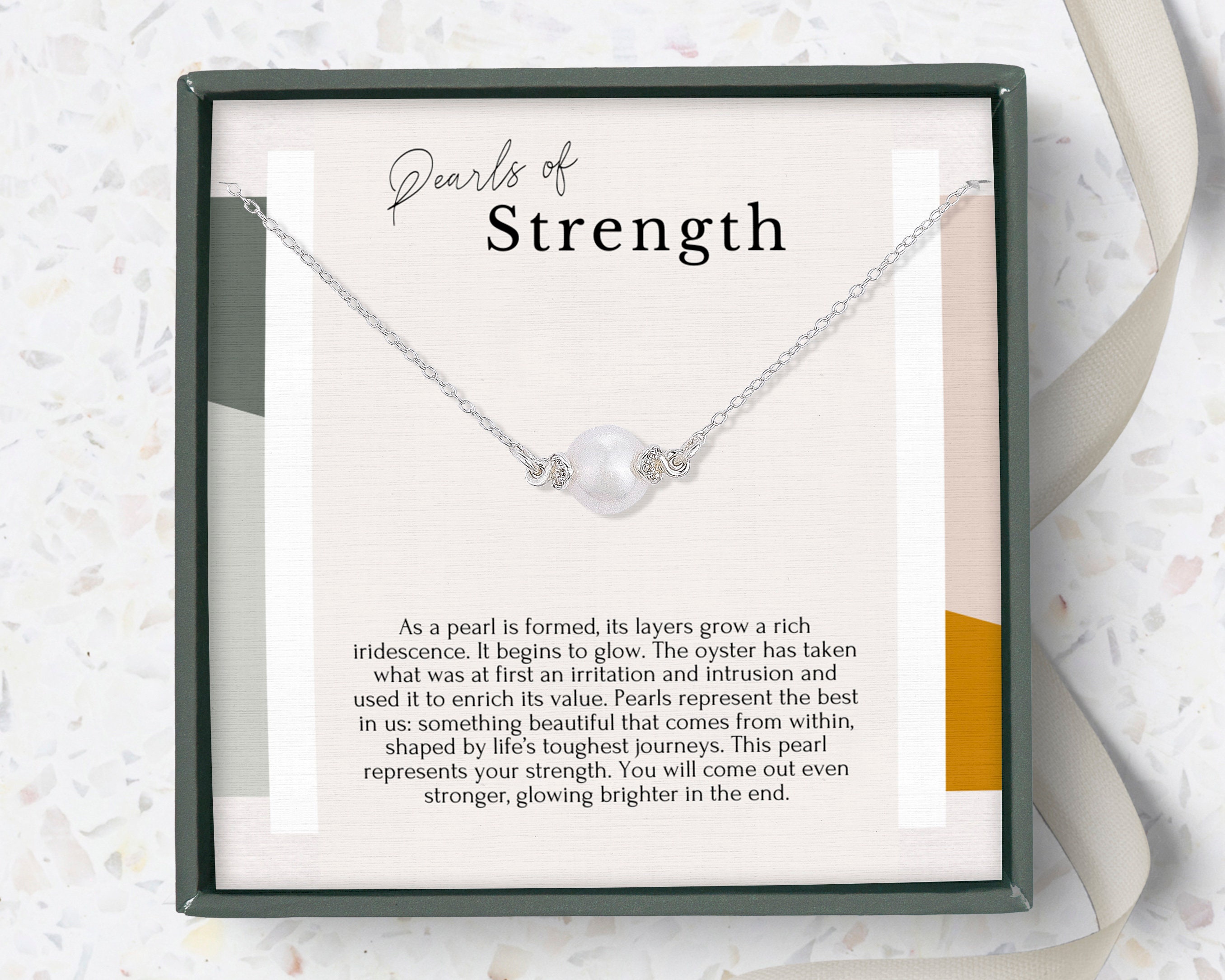 Cheer up Gift for Friend Pearl of Strength Necklace Gift in - Etsy