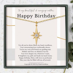 Presente de aniversário para mãe do filho • Colar de aniversário para mãe com mensagem sentimental e significativa e caixa de presente