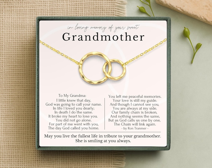 Loss of Grandmother gifts, Memorial gift Grandmother, In Memory of Grandma, Grandma keepsake gift necklace
