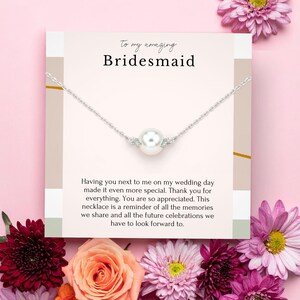 Bridesmaid Gift from Bride for Bridesmaid | Bridal Party Jewelry Pearl and Crystal Jewelry | Thank You Wedding Present | Maid of Honor