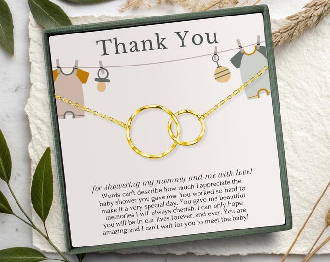 Baby shower hostess gift thank you baby shower host gifts baby shower wording baby shower favors Pregnancy wish necklace Gifts for her