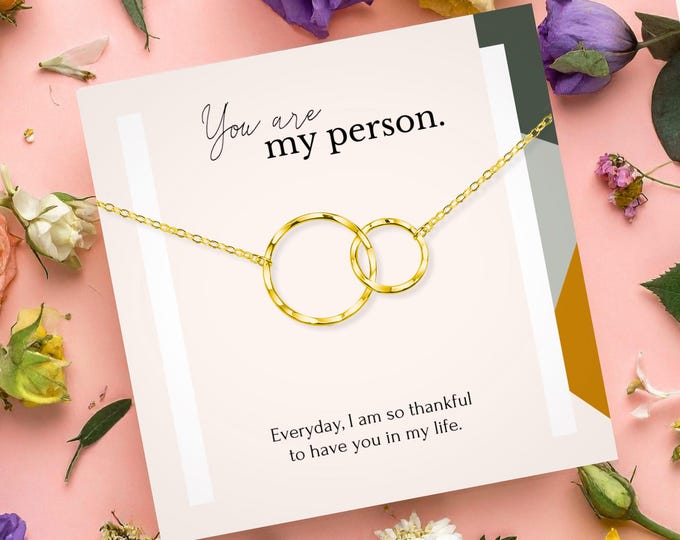 You are My Person Necklace Gift with Message Card | Bestfriend Jewelry Gift | Friendship Necklaces  Gold and Silver | BFF birthday gift