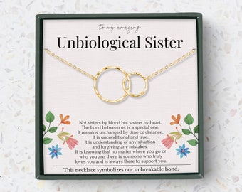 Unbiological Sister Necklace Gift | Friendship Necklaces Silver and Gold | Soul Sister Jewelry | Sentimental Gifts for Best Friend
