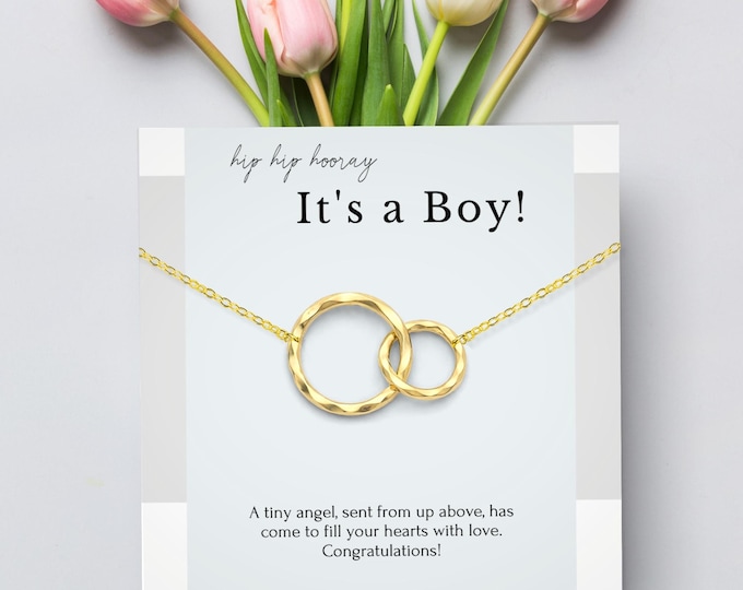 It's a Boy necklace Gift for mom, Baby Boy congratulations, Baby Boy shower gift for mom, Sterling Silver