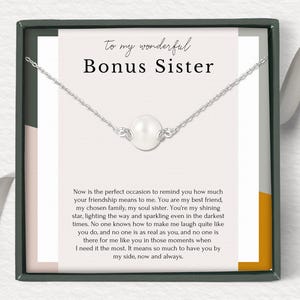 Colar bônus para irmã, Colar delicado para melhor amiga, Presente para cunhada, Irmã do noivo, Presente de joia para madrinha, Aniversário para meia-irmã