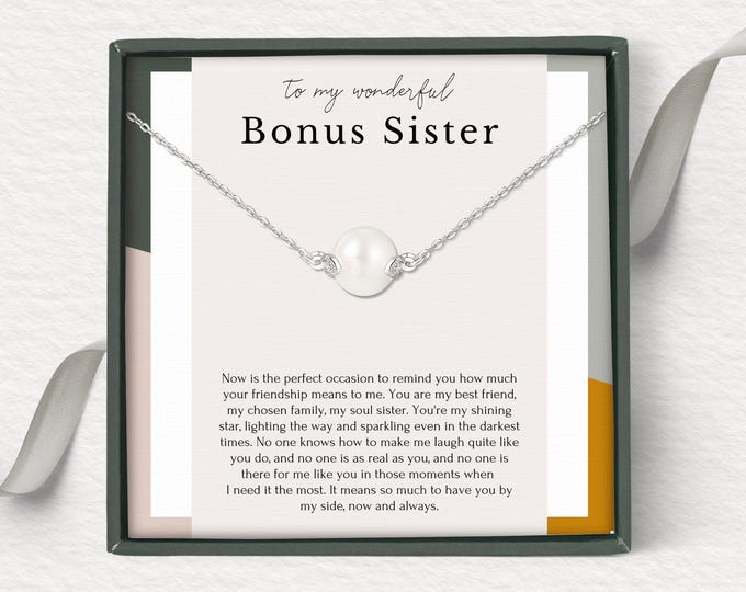 Bonus sister necklace, Best Friend dainty necklace, Sister in Law Gift, Sister of The Groom, Bridesmaid jewelry gift, Step sister birthday
