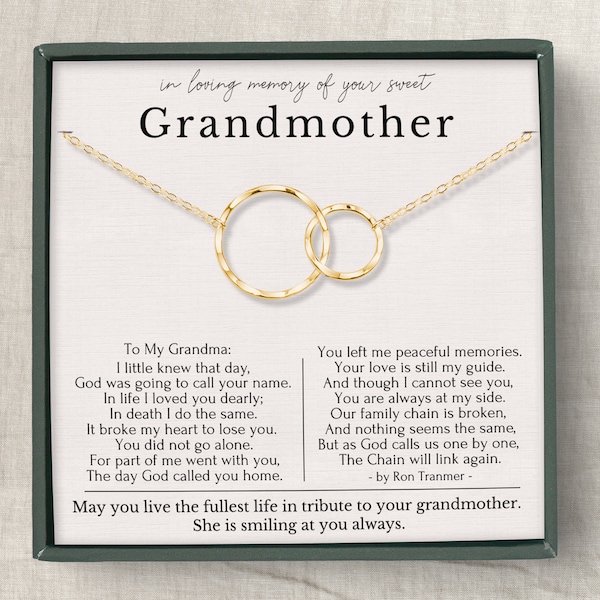 Loss of Grandmother gifts, Memorial gift Grandmother, In Memory of Grandma, Grandma keepsake gift necklace