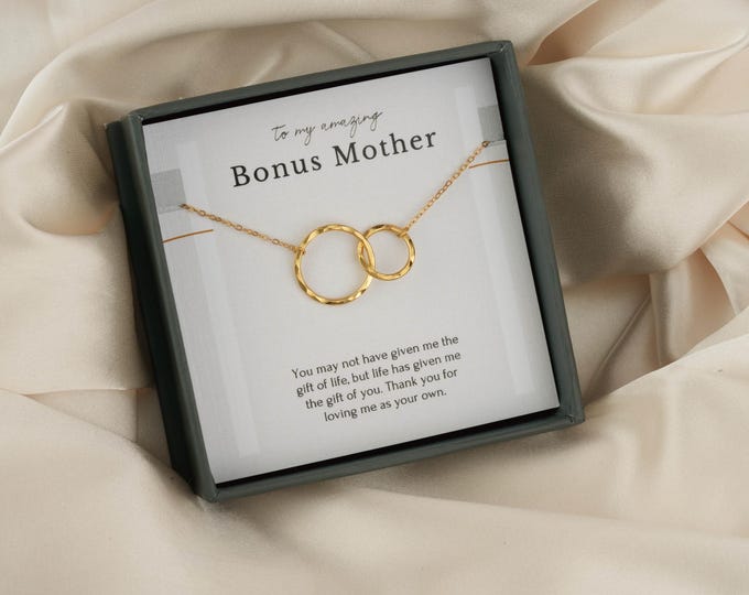 Bonus Mom Necklace Gift, Step Mother Gift from Bride, Mother in Law Gift for from bride, MIL Wedding Gift,