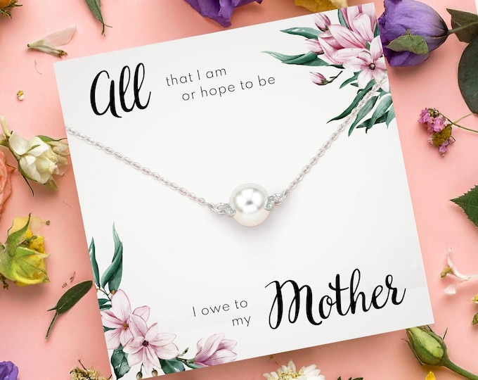 Sterling Silver Pearl Necklace • Mother's Day Gift