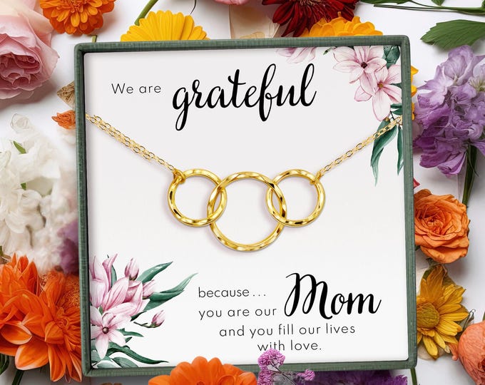 Gift for mom from both of us• gift for mom with 2 kids  • Christmas gift • Necklace for mother from two children • Jewelry from son daughter