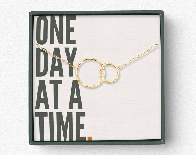One day at a time necklace | Recovery gift for her | Addiction recovery gifts for woman | Get well soon gift | Alcoholics anonymous jewelry