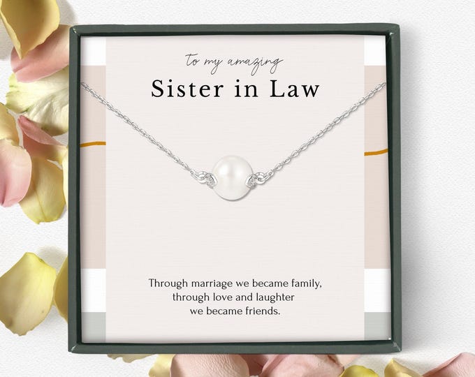 Sister in law wedding gift necklace, Sister of the groom wedding gift, wedding gift from bride, Christmas quote message gift