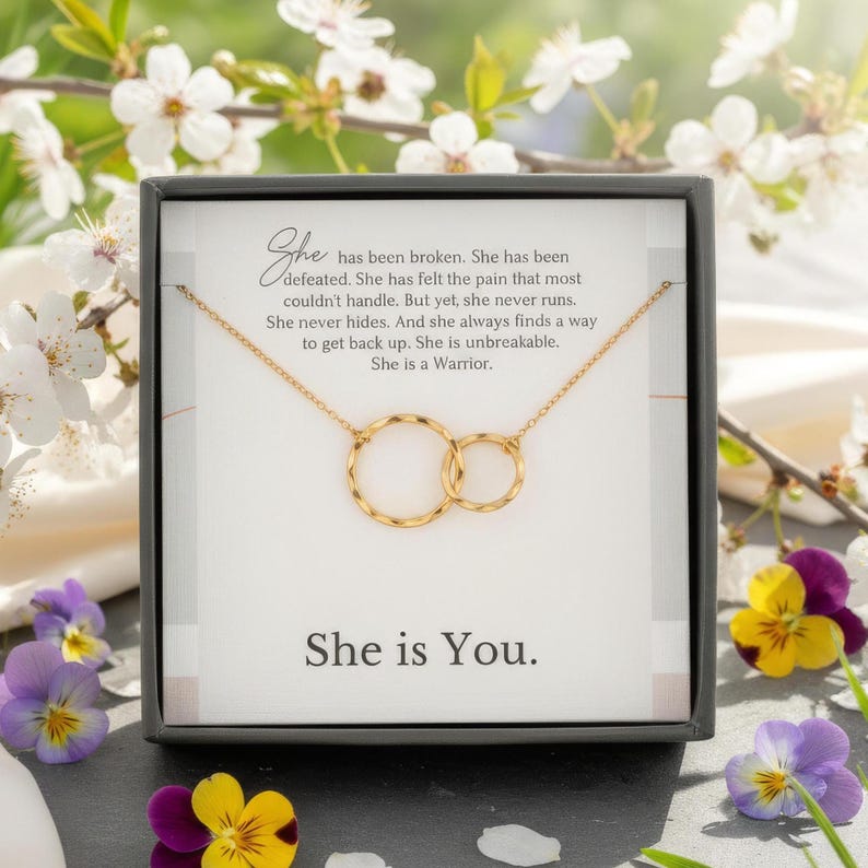 Cancer Survivor Gift Necklace | Warrior Jewelry Necklaces | Breast Cancer Jewelry | Inspirational gifts for cancer patients 14k Gold Vermeil