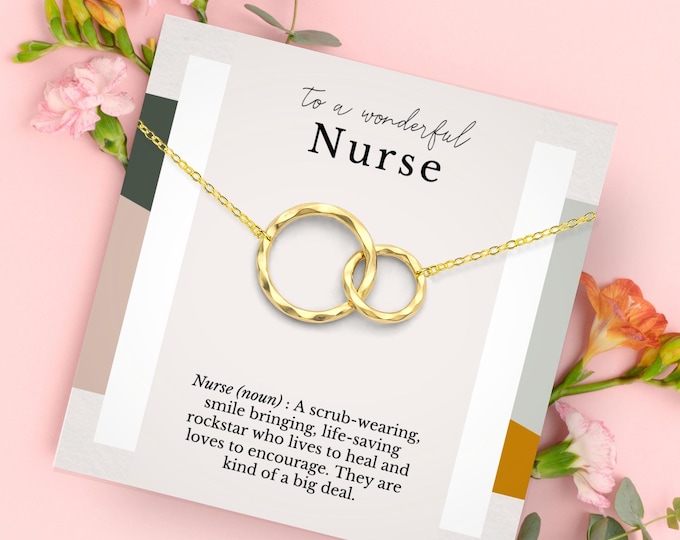 Nurse Thank you Gift, Cancer Nurse gifts, Nurse appreciation gift, Gifts for nurse, necklace gift box 14K gold-filled, Sterling Silver