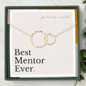 Danke Geschenk für Mentor, Abschlussgeschenk vom Studenten, Mentor Schmuck Geschenk, ineinandergreifende Kreis Halskette 14k Gold Vermeil Sterling Silber