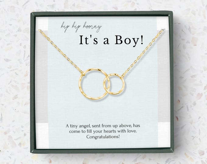 It's a Boy necklace Gift for mom, Baby Boy congratulations, Baby Boy shower gift for mom, Sterling Silver