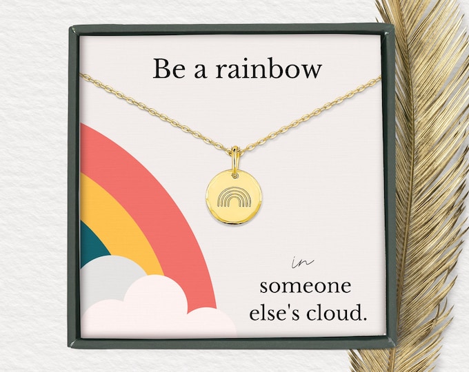 Motivational jewelry for women | Rainbow necklace gift for her | Encouragement gift | Motivational gifts for women | Dainty necklace